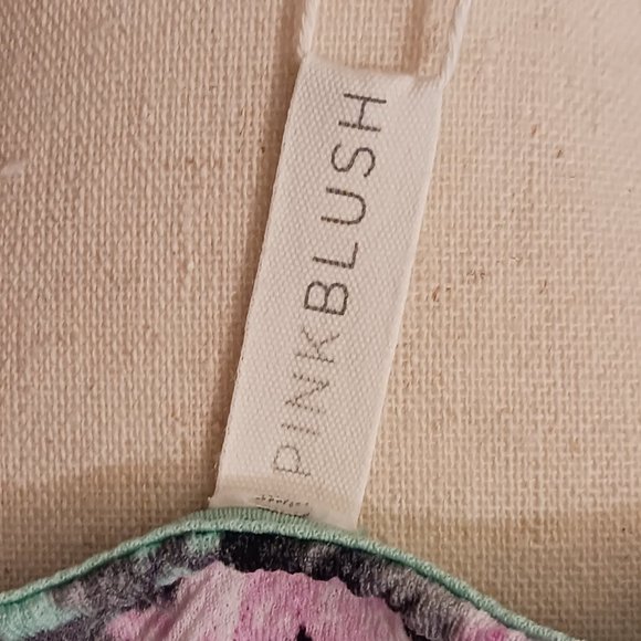 Pink Blush Teal Floral Knee Length Dress Spring Summer - Picture 5 of 10